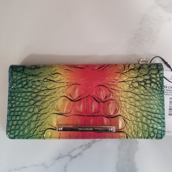 NWT BRAHMIN KATIE POPSICLE OMBRE MELBOURNE CROSSBODY & ADY WALLET - Picture 10 of 16